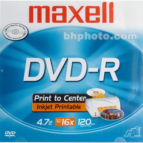 Maxell DVD-R Inkjet Printable Recordable Disc (Jewel Case), Maxell, DVD-R, Inkjet, Printable, Recordable, Disc, Jewel, Case,