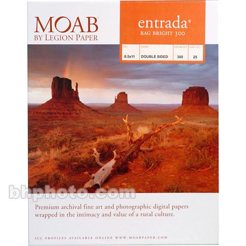 Moab Entrada Rag Bright 300 Paper for Inkjet R08-ERB300851125, Moab, Entrada, Rag, Bright, 300, Paper, Inkjet, R08-ERB300851125
