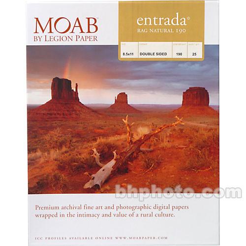 Moab Entrada Rag Natural 190 Paper for Inkjet R08-ERN190851125, Moab, Entrada, Rag, Natural, 190, Paper, Inkjet, R08-ERN190851125
