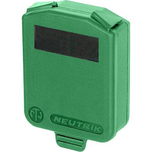 Neutrik Hinged Cover for D-Size Chassis-Green SCDX-5-GREEN
