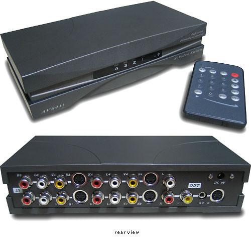 RF-Link AVS-41i 4x1 A/V Switcher with S-Video and Remote AVS-41I, RF-Link, AVS-41i, 4x1, A/V, Switcher, with, S-Video, Remote, AVS-41I