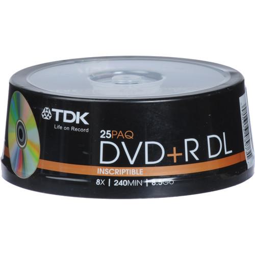 TDK  DVD R DL 8.5GB Disc (25) 48973, TDK, DVD, R, DL, 8.5GB, Disc, 25, 48973, Video