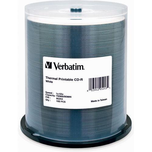 Verbatim  CD-R Thermal Printable Disc (100) 95253, Verbatim, CD-R, Thermal, Printable, Disc, 100, 95253, Video