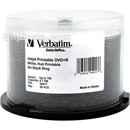 Verbatim DVD R DataLifePlus Inkjet/Hub Printable 94917, Verbatim, DVD, R, DataLifePlus, Inkjet/Hub, Printable, 94917,