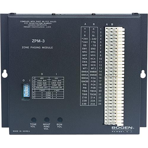 Bogen Communications ZPM3 3-Zone Telephone Paging Module ZPM3
