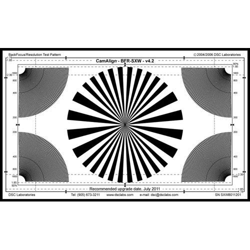 DSC Labs Backfocus Super Maxi Focus Pattern Chart BFRSM