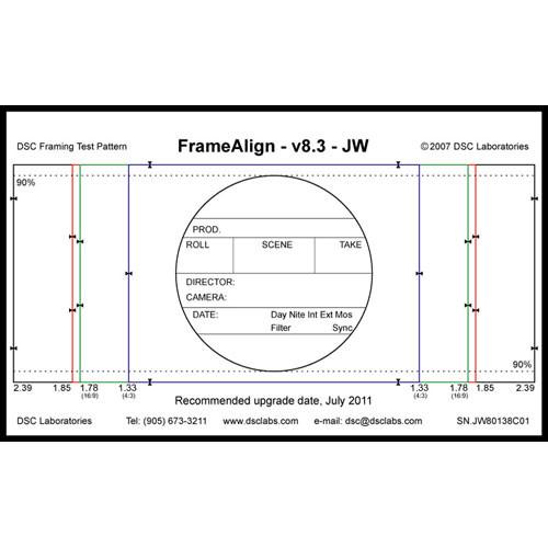 DSC Labs  FrameAlign Junior CamAlign Chart FAJ
