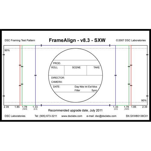 DSC Labs FrameAlign Super Maxi CamAlign Chart FASM