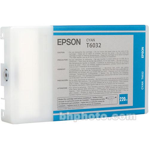 Epson UltraChrome K3 Cyan Ink Cartridge (220 ml) T603200, Epson, UltraChrome, K3, Cyan, Ink, Cartridge, 220, ml, T603200,