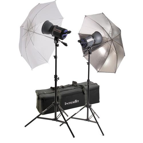Interfit Stellar X 1000 Flash Two Monolight Umbrella Kit INT443