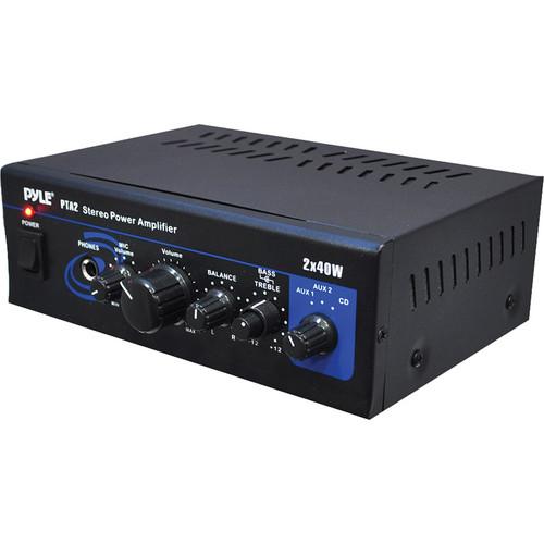 Pyle Pro PTA2 Mini 2X40W Stereo Power Amplifier PTA2, Pyle, Pro, PTA2, Mini, 2X40W, Stereo, Power, Amplifier, PTA2,