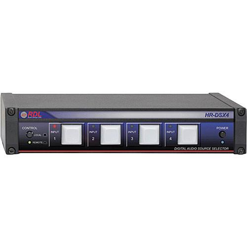 RDL HR-DSX4 - 4 Input 1 Output Digital Audio Selector HR-DSX4