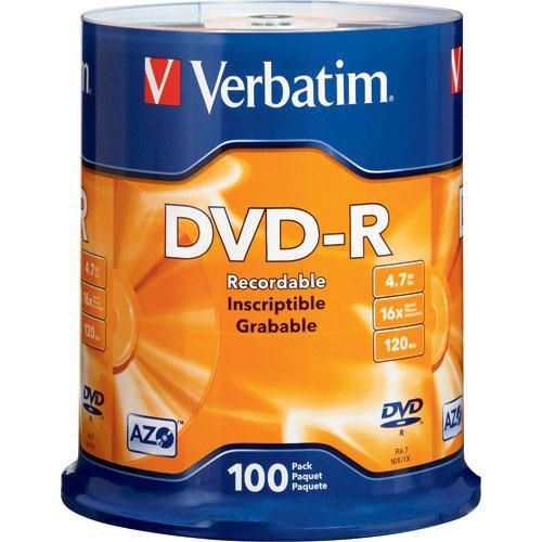 Verbatim  DVD-R 4.76GB 16X (100), Verbatim, DVD-R, 4.76GB, 16X, 100, , Video
