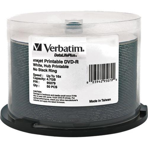 Verbatim DVD-R 4.7GB 16X Printable DataLifePlus (50), Verbatim, DVD-R, 4.7GB, 16X, Printable, DataLifePlus, 50,