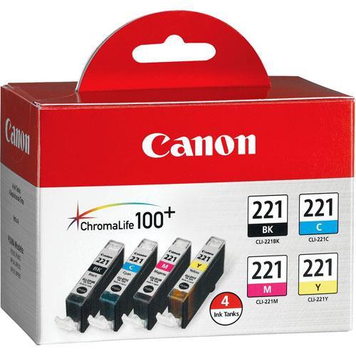Canon  CLI-221 Four-Color Ink Tank Pack 2946B004, Canon, CLI-221, Four-Color, Ink, Tank, Pack, 2946B004, Video