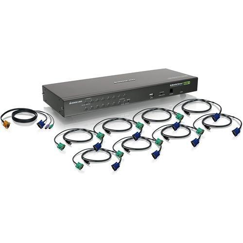 IOGEAR 16-Port PS/2 USB Combo KVM Switch with Cables GCS16KIT, IOGEAR, 16-Port, PS/2, USB, Combo, KVM, Switch, with, Cables, GCS16KIT