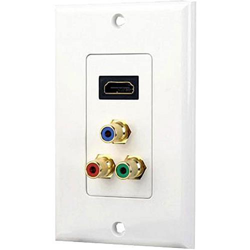 Pyle Pro PHDMRCF3 HDMI and Component/RCA Combo Wallplate, Pyle, Pro, PHDMRCF3, HDMI, Component/RCA, Combo, Wallplate