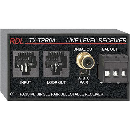 RDL TX-TPR6A Passive Single-Pair Receiver - Twisted TX-TPR6A, RDL, TX-TPR6A, Passive, Single-Pair, Receiver, Twisted, TX-TPR6A,