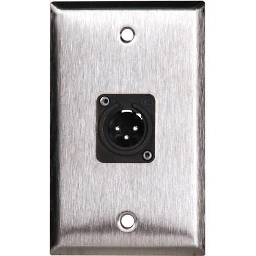 TecNec WPL-1113 1-Gang Wall Plate with Male 3-Pin XLR WPL-1113, TecNec, WPL-1113, 1-Gang, Wall, Plate, with, Male, 3-Pin, XLR, WPL-1113