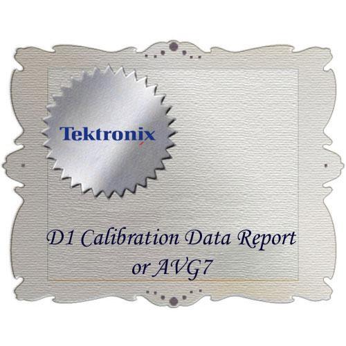 Tektronix D1 Calibration Data Report for AVG7 AVG7 D1