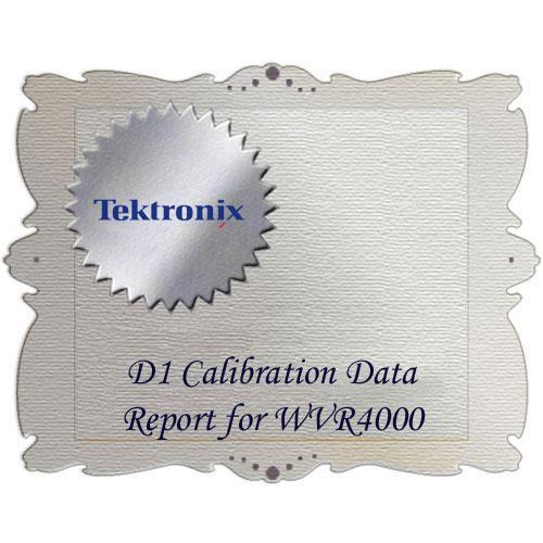 Tektronix D1 Calibration Data Report for WVR4000 WVR4000D1, Tektronix, D1, Calibration, Data, Report, WVR4000, WVR4000D1,