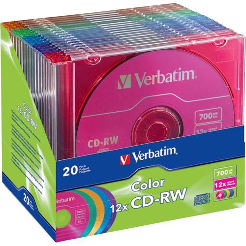 Verbatim CD-RW 700MB 4X-12X DataLifePlus with Color 96685, Verbatim, CD-RW, 700MB, 4X-12X, DataLifePlus, with, Color, 96685,
