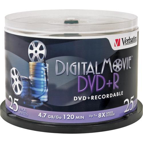 Verbatim DigitalMovie DVD R 4.7GB 8X Recordable Disc 94865