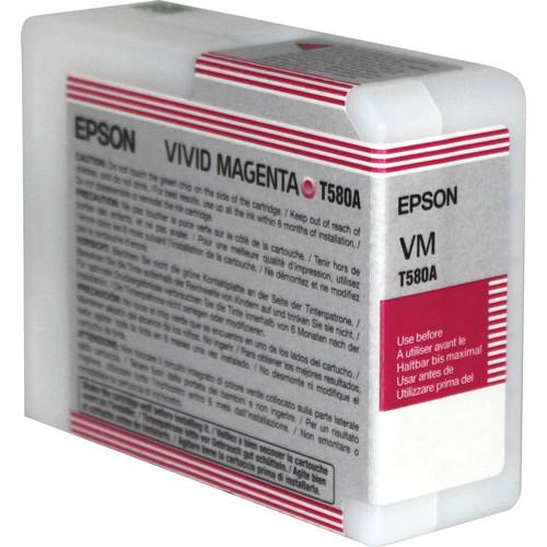 Epson UltraChrome K3 Vivid Magenta Ink Cartridge (80 ml) T580A00, Epson, UltraChrome, K3, Vivid, Magenta, Ink, Cartridge, 80, ml, T580A00