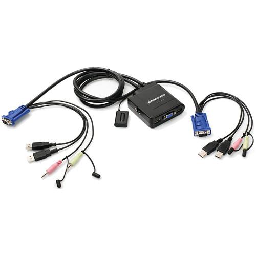 IOGEAR 2-Port USB Cable KVM Switch with Audio and Mic GCS72U, IOGEAR, 2-Port, USB, Cable, KVM, Switch, with, Audio, Mic, GCS72U,