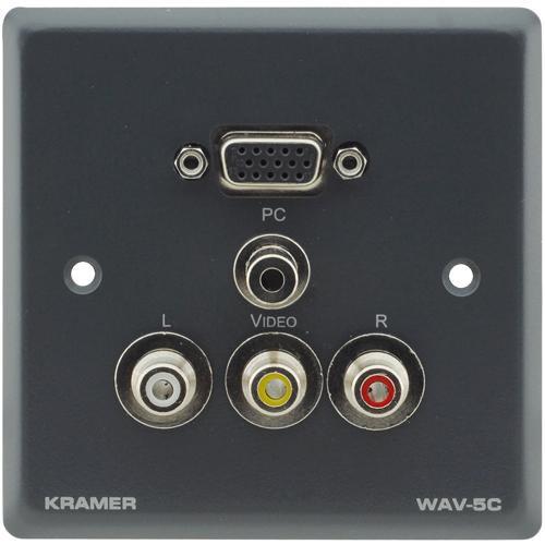 Kramer WAV-5C Passive Wall Plate - 15-Pin HD Breakout, WAV-5C, Kramer, WAV-5C, Passive, Wall, Plate, 15-Pin, HD, Breakout, WAV-5C
