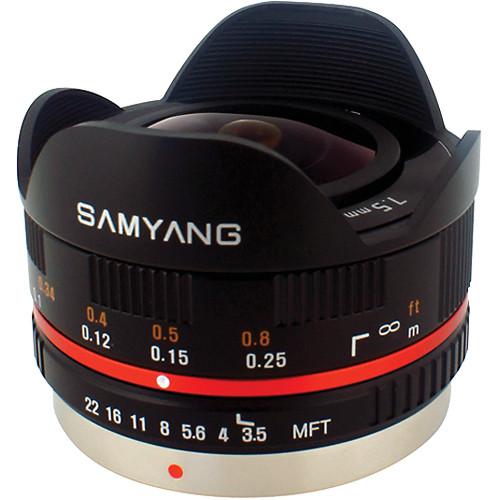 Samyang 7.5mm f/3.5 UMC Fisheye MFT Lens - Black SY75MFT-B, Samyang, 7.5mm, f/3.5, UMC, Fisheye, MFT, Lens, Black, SY75MFT-B,