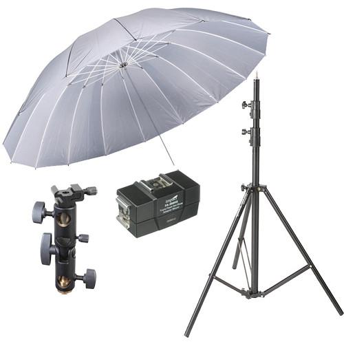 Impact 7' Parabolic Umbrella (Silver) With Light Stand UPS-7KS