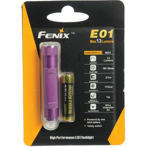 Fenix Flashlight E01 LED Flashlight (Black) E01-B-BK
