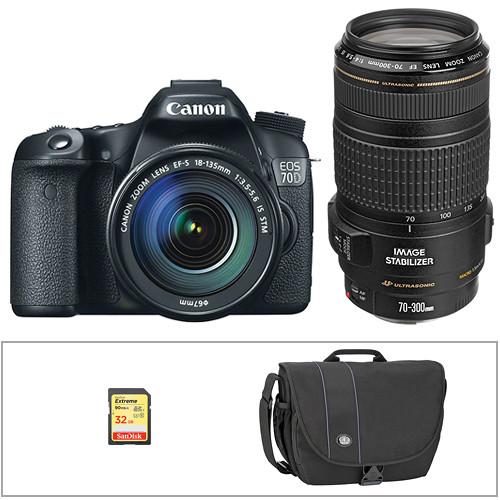 Canon EOS 70D DSLR Camera with 18-55mm f/3.5-5.6 STM 8469B009