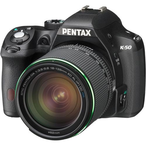 Pentax K-50 DSLR Camera with 18-135mm Lens (Red) 11008