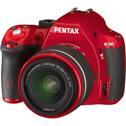 Pentax K-50 DSLR Camera with 18-55mm Lens (Red) 10985