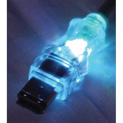 QVS FireWire/i.Link 6-Pin to 4-Pin Translucent CC1394B-15RDL