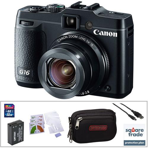 Canon PowerShot G16 Point-and-Shoot Camera Deluxe Kit