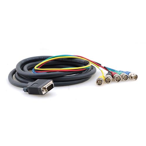 Kramer HD15 Male to 5 BNC Male Breakout Cable (15') C-GM/5BM-15, Kramer, HD15, Male, to, 5, BNC, Male, Breakout, Cable, 15', C-GM/5BM-15