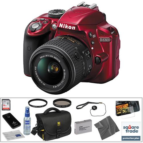 Nikon D3300 DSLR Camera with 18-55mm Lens (Red) 1533, Nikon, D3300, DSLR, Camera, with, 18-55mm, Lens, Red, 1533,