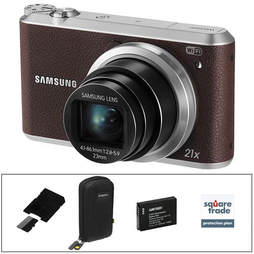 Samsung WB350F Smart Digital Camera Deluxe Kit (Brown)