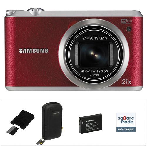 Samsung WB350F Smart Digital Camera Deluxe Kit (Red), Samsung, WB350F, Smart, Digital, Camera, Deluxe, Kit, Red,