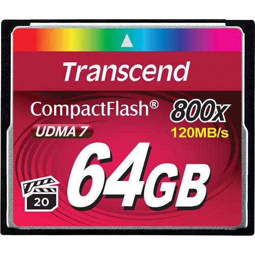 Transcend 64GB 800x CompactFlash Memory Card UDMA TS64GCF800, Transcend, 64GB, 800x, CompactFlash, Memory, Card, UDMA, TS64GCF800,