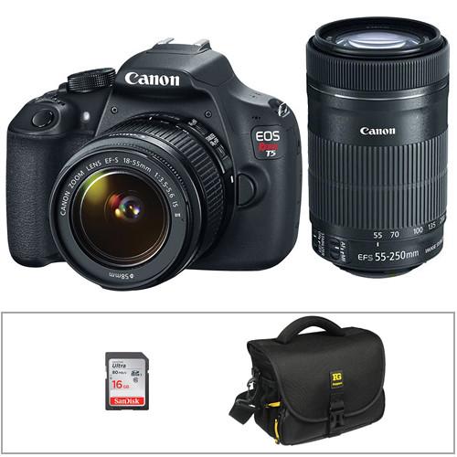 Canon T5 EOS Rebel DSLR Camera with EF-S 18-55mm IS II 9126B003 (AKA Canon 1200D)