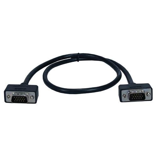QVS HD15 Male to HD15 Male Cable with Panel-Mountable CC388M1-02, QVS, HD15, Male, to, HD15, Male, Cable, with, Panel-Mountable, CC388M1-02