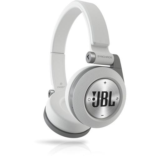 JBL Synchros E40BT Bluetooth On-Ear Headphones (White) E40BTWHT, JBL, Synchros, E40BT, Bluetooth, On-Ear, Headphones, White, E40BTWHT