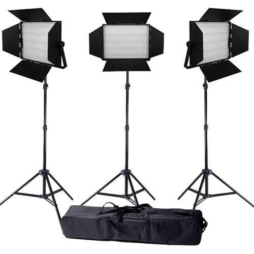 Ledgo Pro Series LED Daylight 1200 3-Light Kit LG1200S3, Ledgo, Pro, Series, LED, Daylight, 1200, 3-Light, Kit, LG1200S3,