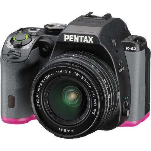 Pentax K-S2 DSLR Camera with 18-50mm Lens (Black/Orange) 13207