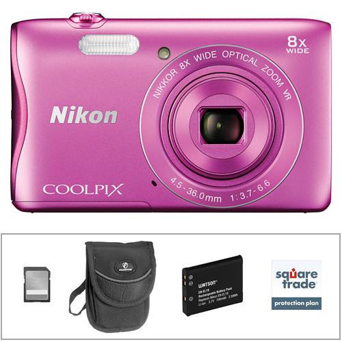 Nikon COOLPIX S3700 Digital Camera Deluxe Kit (Silver), Nikon, COOLPIX, S3700, Digital, Camera, Deluxe, Kit, Silver,