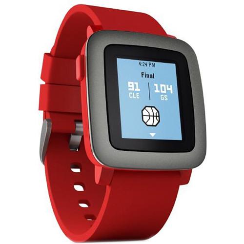 Pebble Pebble Time Smartwatch (Red with Black Bezel) 501-00022, Pebble, Pebble, Time, Smartwatch, Red, with, Black, Bezel, 501-00022